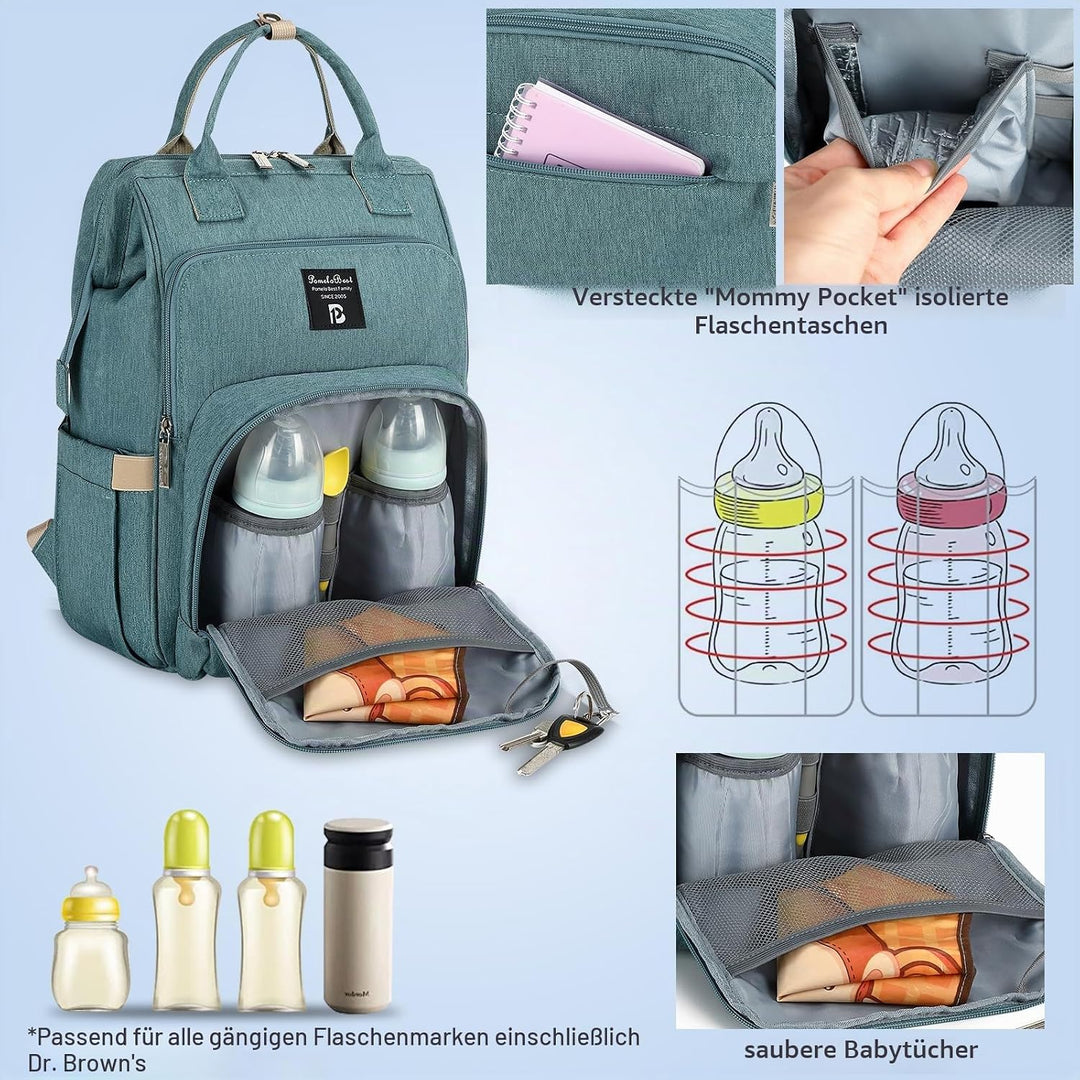 Pomelo Best Baby Wickelrucksack stylische Wickeltasche Rucksack mit Haken wasserdicht multifunktiona