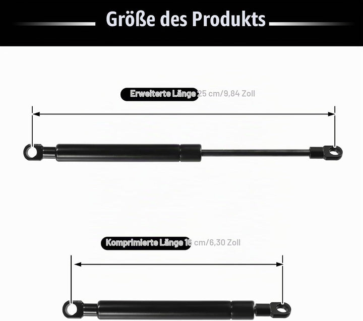 QUARKZMAN Universal Gasdruckfeder 200N Gasdruckdämpfer 250mm Gasfeder Heckklappe Möbel für Küchenmöb