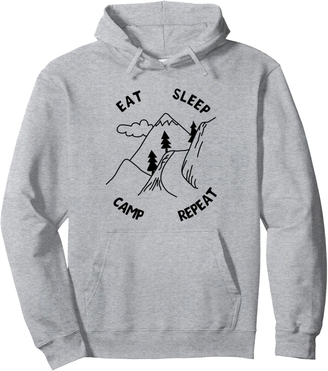 Camping Abenteuer Natur Wald Berge Pullover Hoodie