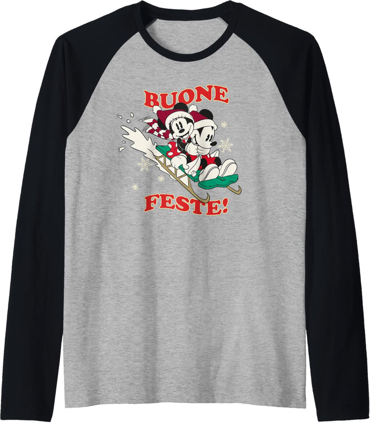 Disney Mickey Mouse and Minnie Buone Feste! Raglan