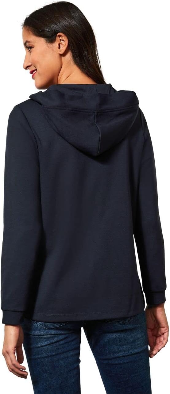 STREET ONE Damen Hoodie 40 Dark Vintage Blue, 40 Dark Vintage Blue