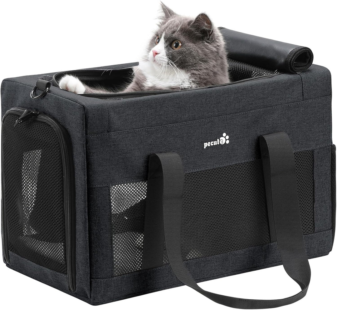 pecute Katzentasche Transporttasche Flugtasche Stabiler Halt Haustier Tragetasche, Transportbox Katz