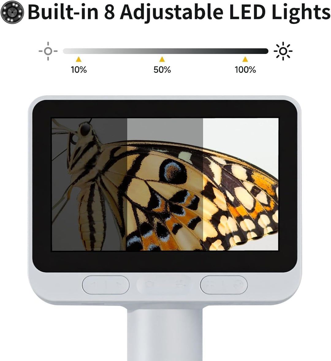 BEAVERLAB 4,0" IPS Mikroskop, digitales Mikroskop 100X-1600X, WiFi USB Mikroskop für Anfänger, 1080P