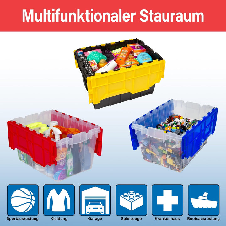 Storage Box, 12-Gallon, 15""x21-1/2""x12-1/2"", Clear/Blue, Sold as 1 Each 12-Gallon each, 12-Gallon