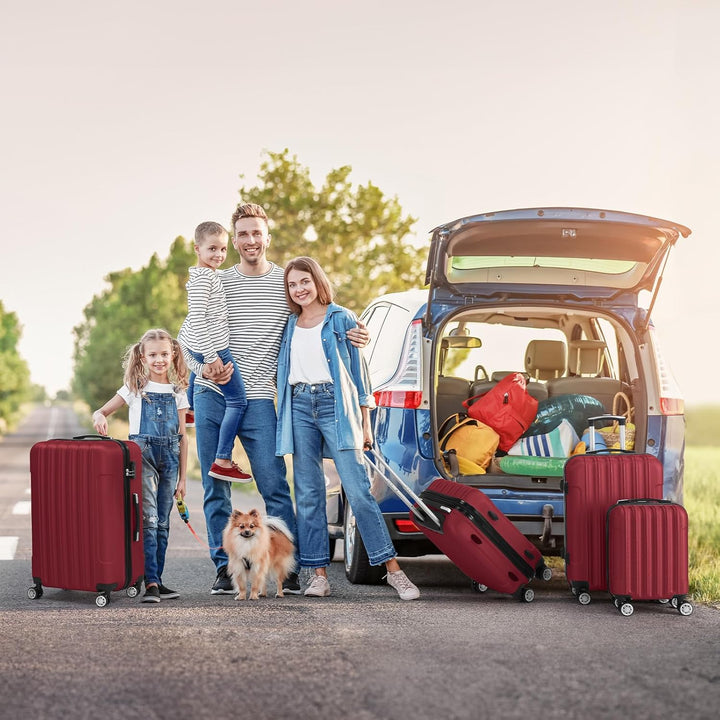 LEADZM Kofferset 4 teilig, Reisekoffer Set, Koffer Set Hartschalen-Trolley aus ABS mit Teleskopgriff