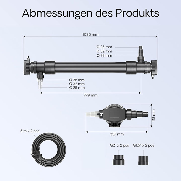 SunSun CUV-672 Teichklärer Wasserklärer Lichtfilter 72W