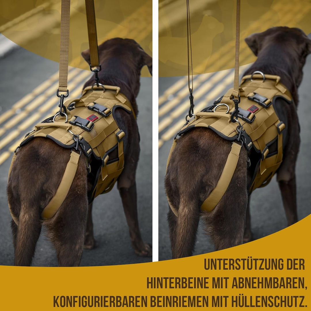 OneTigris Hundegeschirr, Invictus Hunde Tragehilfe für Mittelgrosse Grosse, Einstellbar Gehhilfe für