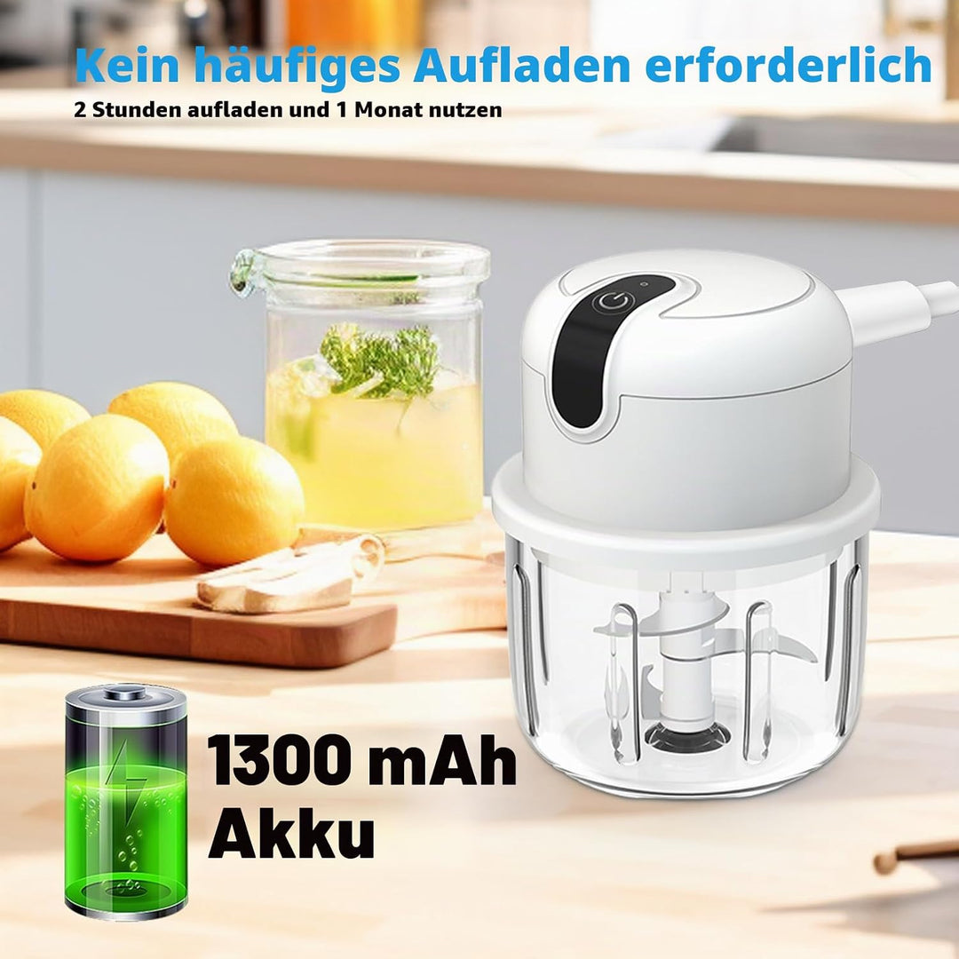 Zwiebel Zerkleinerer, 250ML Zwiebelzerkleinerer Elektrisch, Multizerkleinerer mit USB-Anschluss, 3 K