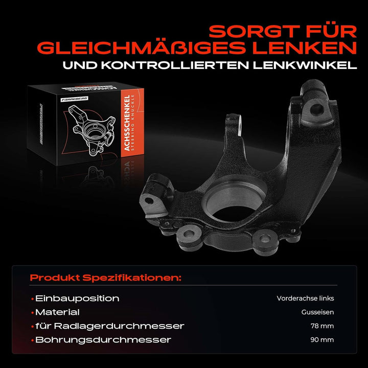 Frankberg Achsschenkel Radaufhängung Vorne Links Kompatibel mit 3/3 Stufenheck BK 1.4L-2.3L 2003-200