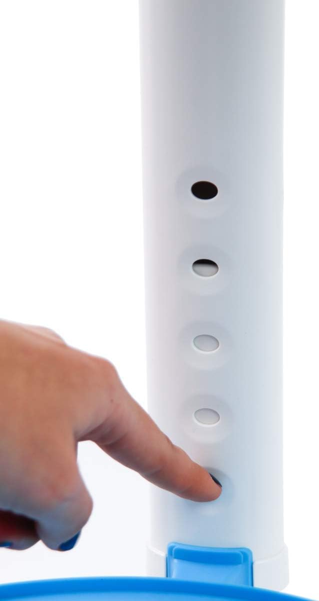 Duschhocker Badhocker Duschstuhl Hocker mit Drehsitz und praktische Ablage, weiss/blau
