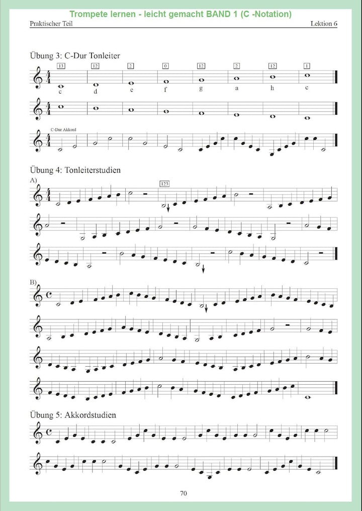 Trompetenmethode - Trompete lernen leicht gemacht - Band 1 (C-Dur) - Trompetenschule für Anfänger im
