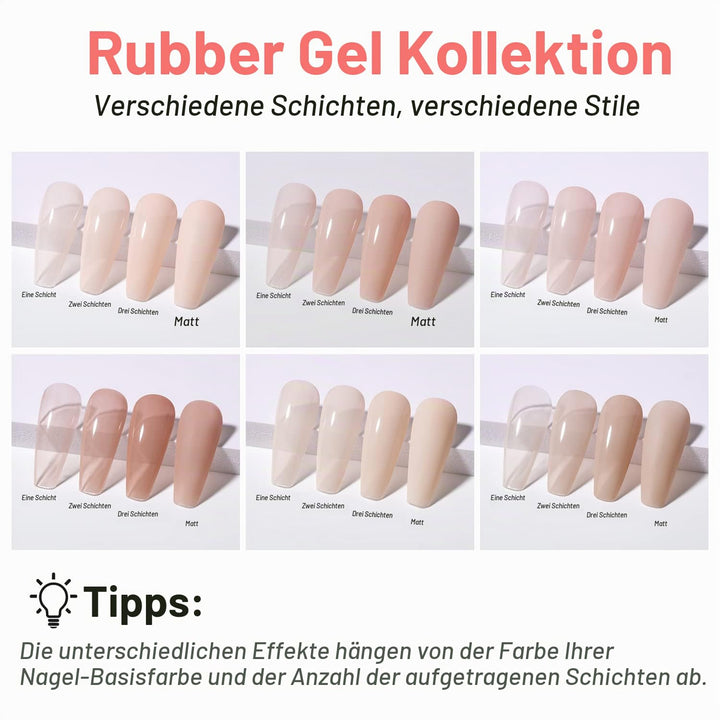 AIMEILI Rubber Base Gel Set 6pcs Rubber Base Coat Soak Off UV LED Nägel Unterlack Gel Nagellack Mani