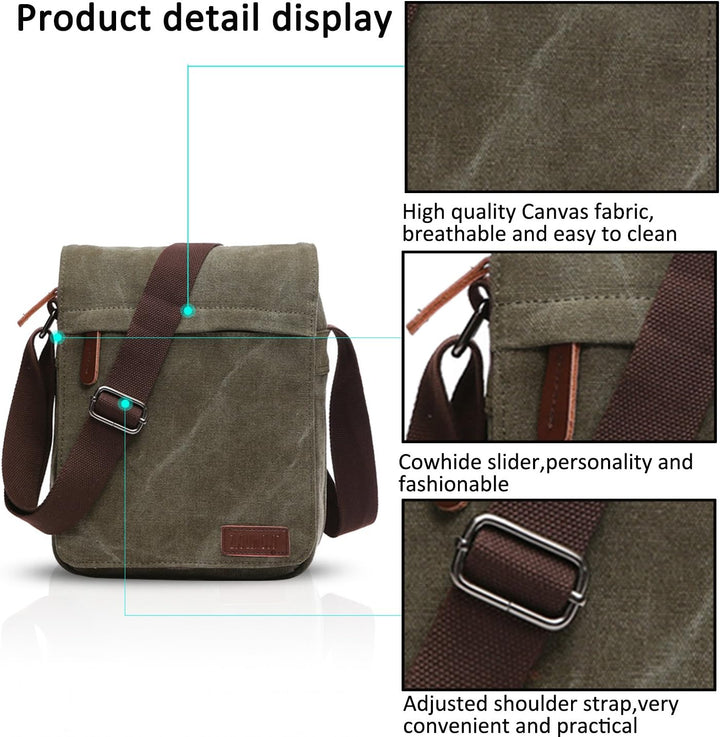 FANDARE New Umhängetasche Herren Studenten Reisen Postbote Crossbody Bag Grosse Kapazität Multi-Tasc