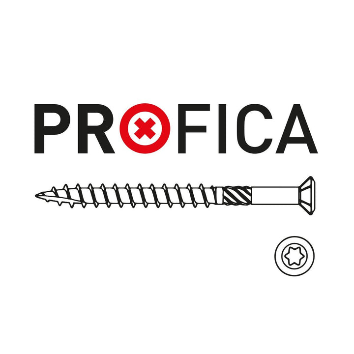 500 Profi - Terrassenschrauben Edelstahl C1 5x50mm incl. Profica Bit Torx 25 VA 500 Stück + 1 Bit, 5