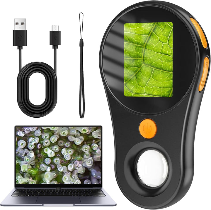 Handy-Mikroskop für Kinder, Ashfly 2,0" IPS-Bildschirm 200X tragbares Taschenmikroskop, 3 Stufen ein