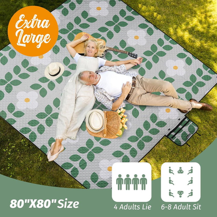 Picknickdecke, extra gross – wasserdicht, sanddicht, Schultergurt, maschinenwaschbar, Outdoor-Decke