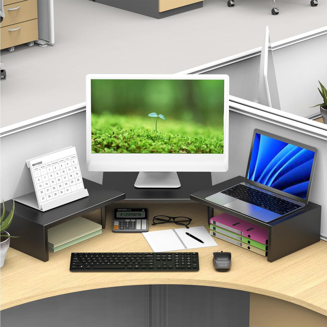 Doppel Monitor Ständer für den Schreibtisch, Computerständer aus Metall, Schreibtisch-Erhöhung, Schr