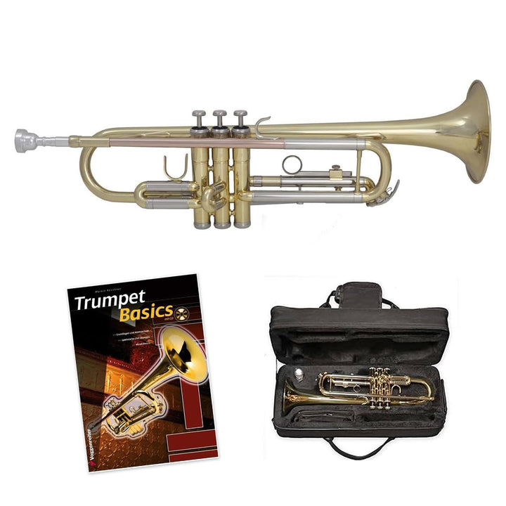 Tuyama® TTR-171 B-Trompete aus Messing - komplett mit Mundstück, Koffer und Zubehör