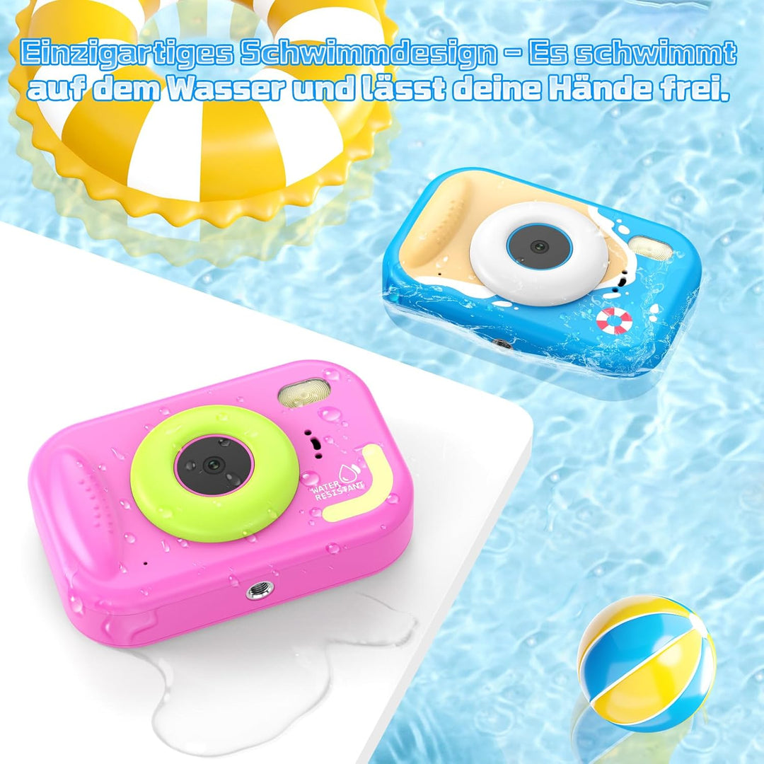 CHAKEYAKE Unterwasserkamera, IP67 wasserdichte Digitalkamera mit 32GB Karte, 1080P 10X Zoom Kinderka