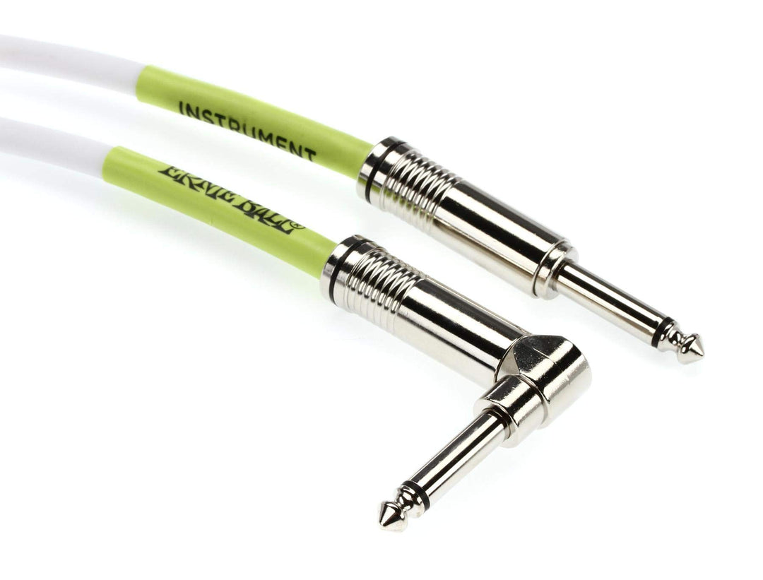 Ernie Ball Instrumentenkabel, gerade/gewinkelt, 6,1 m, Weiss 6,09 m Weiss, 6,09 m Weiss