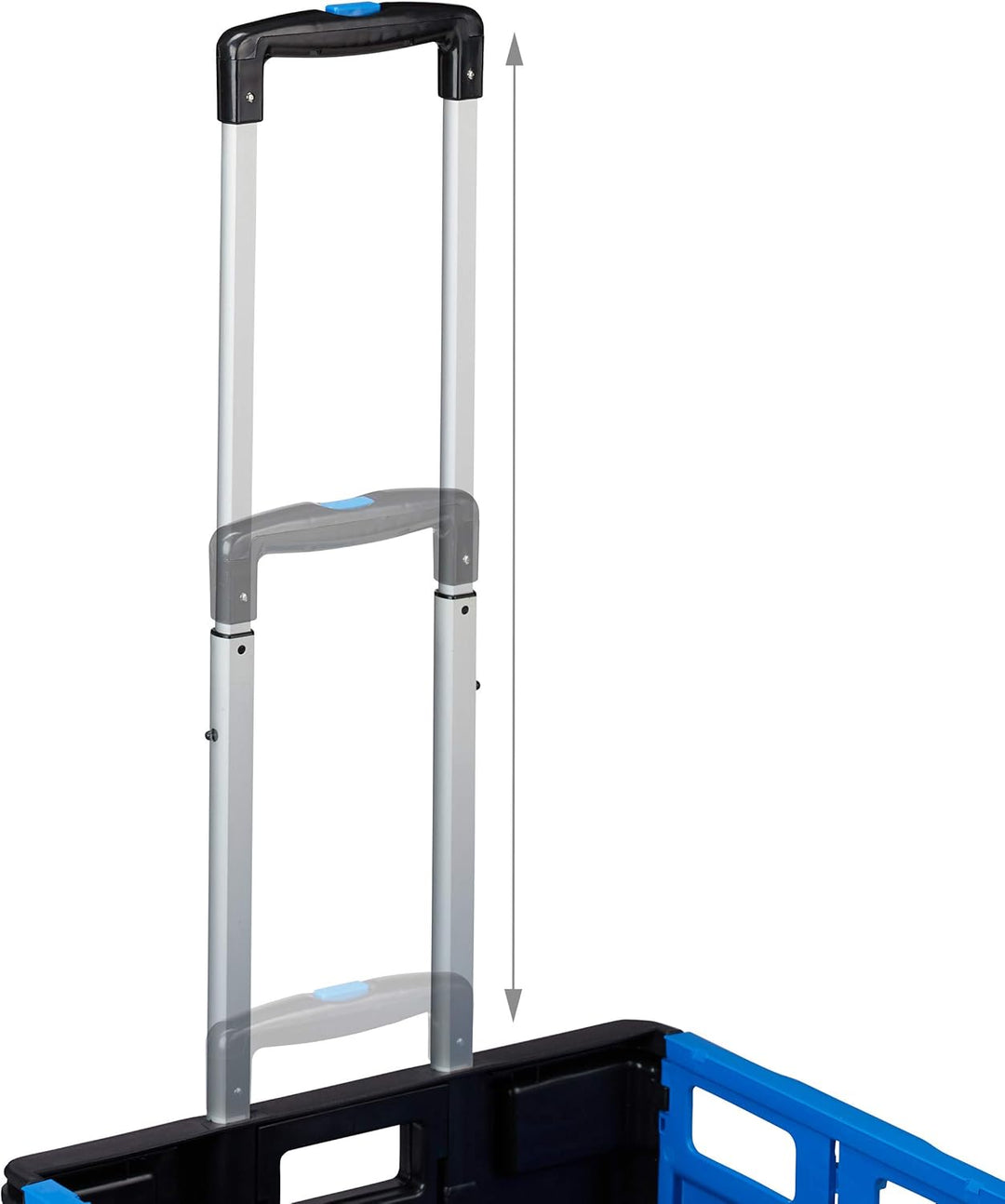 Relaxdays Einkaufstrolley klappbar, bis 35 kg, 50 l Kiste, mit Teleskopgriff, 2 Rollen, Transport Tr
