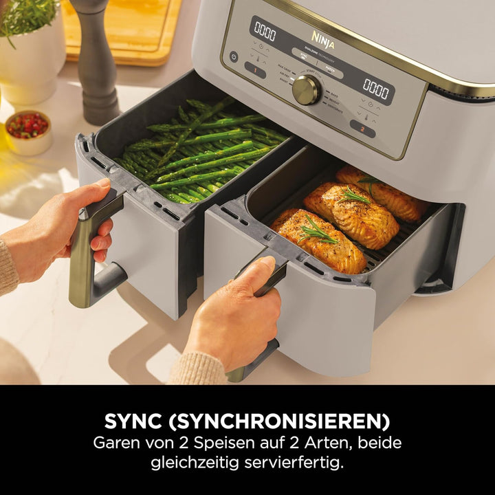 Ninja Dual Zone Digital Air Fryer, 2 Schubladen, 6-in-1, Heissluftfritteuse, 9,5L, Heissluft-Frittie