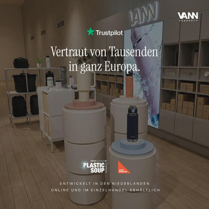 VANN Thermobecher für Essen 450 ml – Thermobehälter [16h kalt, 9h warm] – Recycelte Edelstahl Thermo