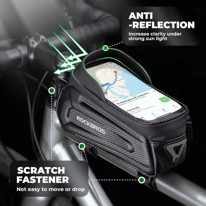 ROCKBROS Fahrrad Rahmentasche Lenkertasche Wasserdicht Handytasche für Smartphone bis zu 6.8 Zoll mi