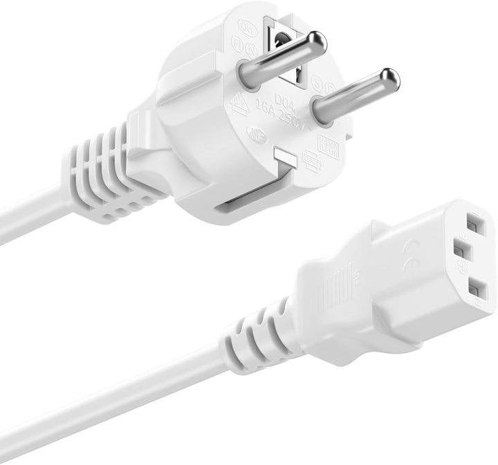 deleyCON 15m Kaltgerätekabel Netzkabel Stromkabel Kaltgeräte Strom Kabel Schutzkontakt Stecker Typ F