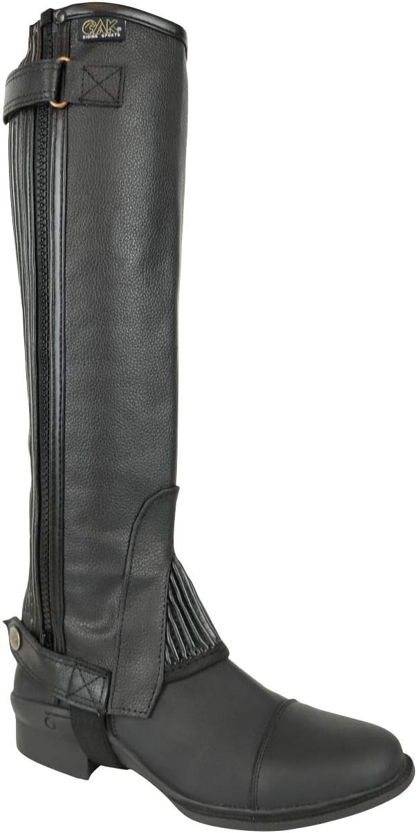 AK Thunder Reithalbchaps aus Leder Schwarz XXXL, 3XL Schwarz