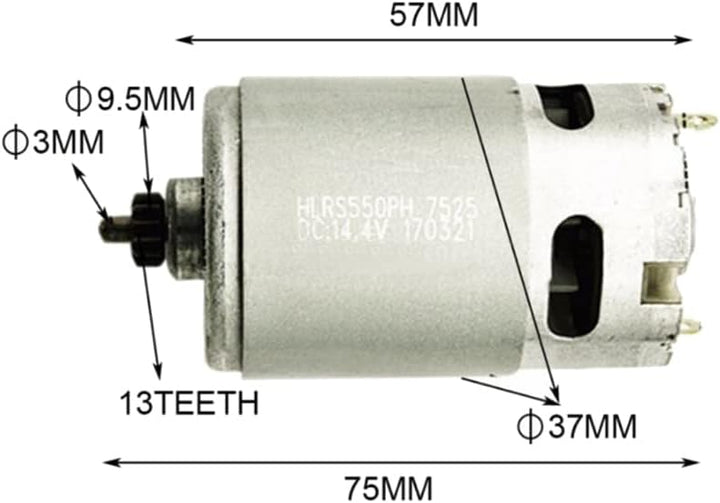 Qezodsx 14,4 V/13 ZäHne Motor Ersatzmotor für GSR14.4-2- PSR 14,4-2 PSR14.4LI-2 PSR1440LI-2 14, Bohr
