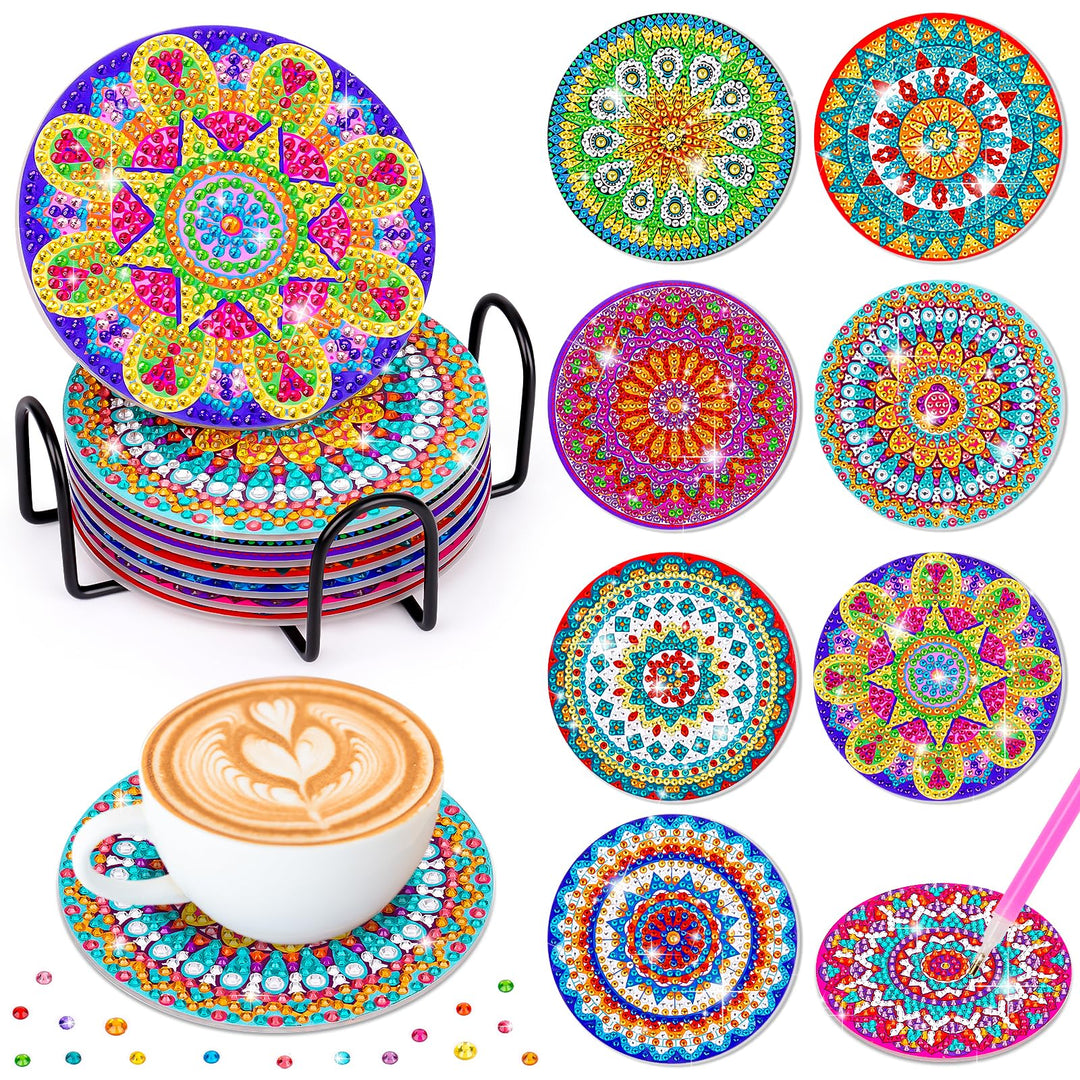 Tateangnik Mandala Diamond Painting Basteln für Kinder, Untersetzer Bastelset Mädchen 8 9 10 11 12 J