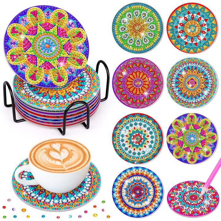 Tateangnik Mandala Diamond Painting Basteln für Kinder, Untersetzer Bastelset Mädchen 8 9 10 11 12 J