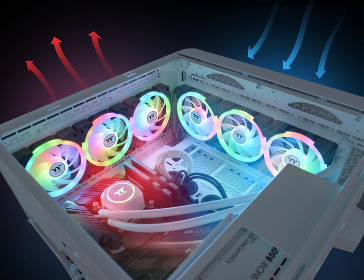 Thermaltake SWAFAN EX14 ARGB PC Cooling Fan  TT Premium Edition 3 Fan  Pack 140mm Schwarz, 140mm Sch