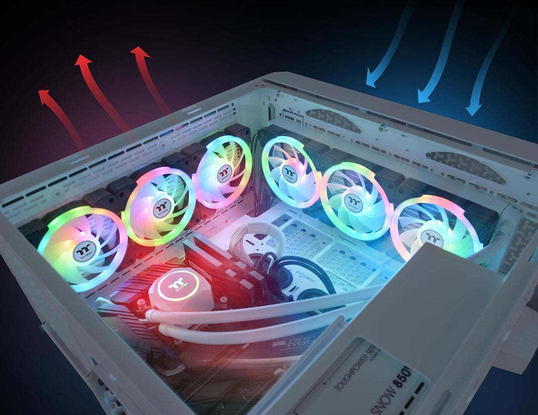 Thermaltake SWAFAN EX12 ARGB PC Cooling Fan White TT Premium Edition 3 Fan Pack 120mm Weiss, 120mm W