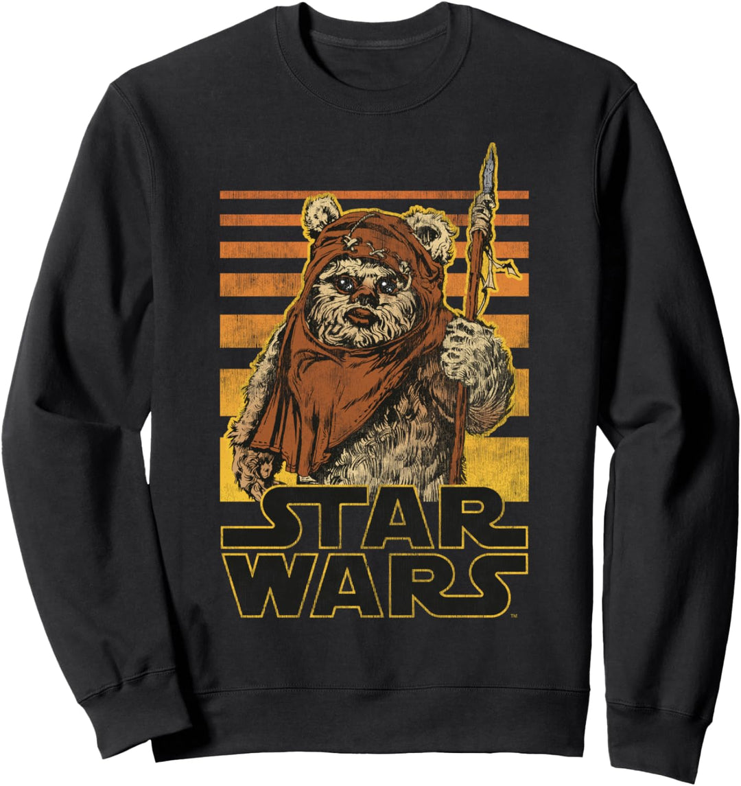 Star Wars Wicket Retro Ewok Sunset Halftone Sweatshirt