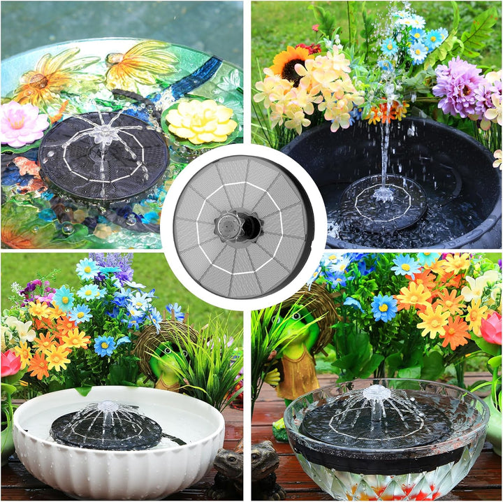 AISITIN 2PCS Solar Springbrunnen für Aussen mit Düsenaufbewahrung, 3,5W Solarbrunnen für Draussen mi