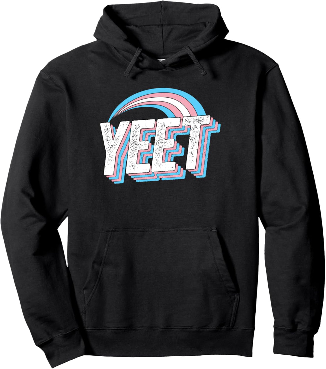 Yeet Meme Transgender Pride Flag Rainbow Millennial Gen Z Pullover Hoodie