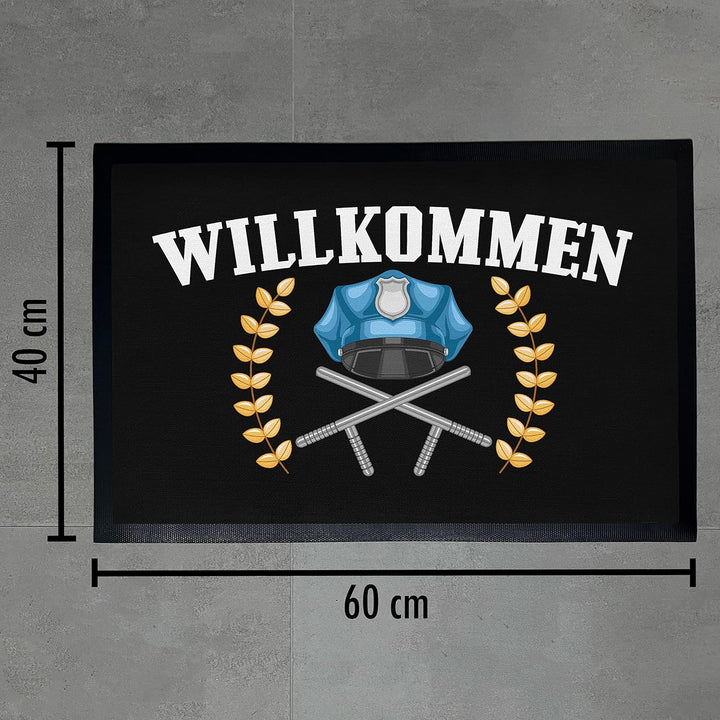 Trendation - Willkommen Fussmatte Grafik Schmutzfangmatte Geschenk Aussen Innenbereich 60x40 cm Wasc