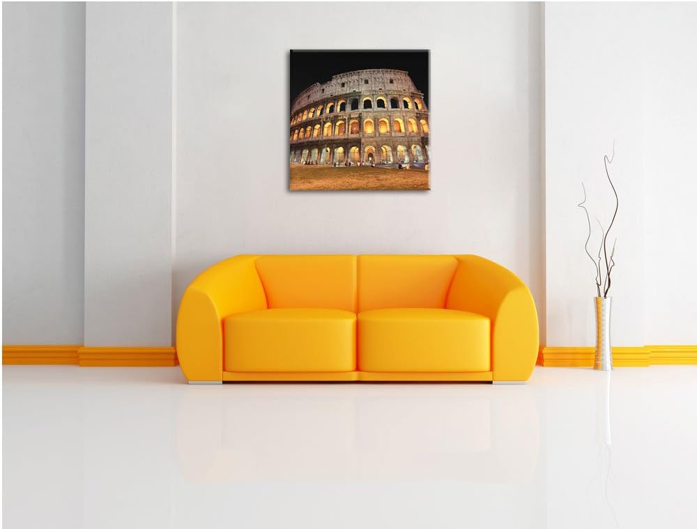 Pixxprint Colosseum in Rom Italien schwarz/weiss, Format: 70x70 als Leinwandbild, 70x70