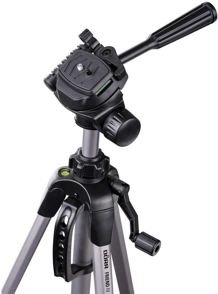 Dorr 380064 Friend IV Stativ mit 3-Wege-Schwenkkopf, Aluminium, Schwarz