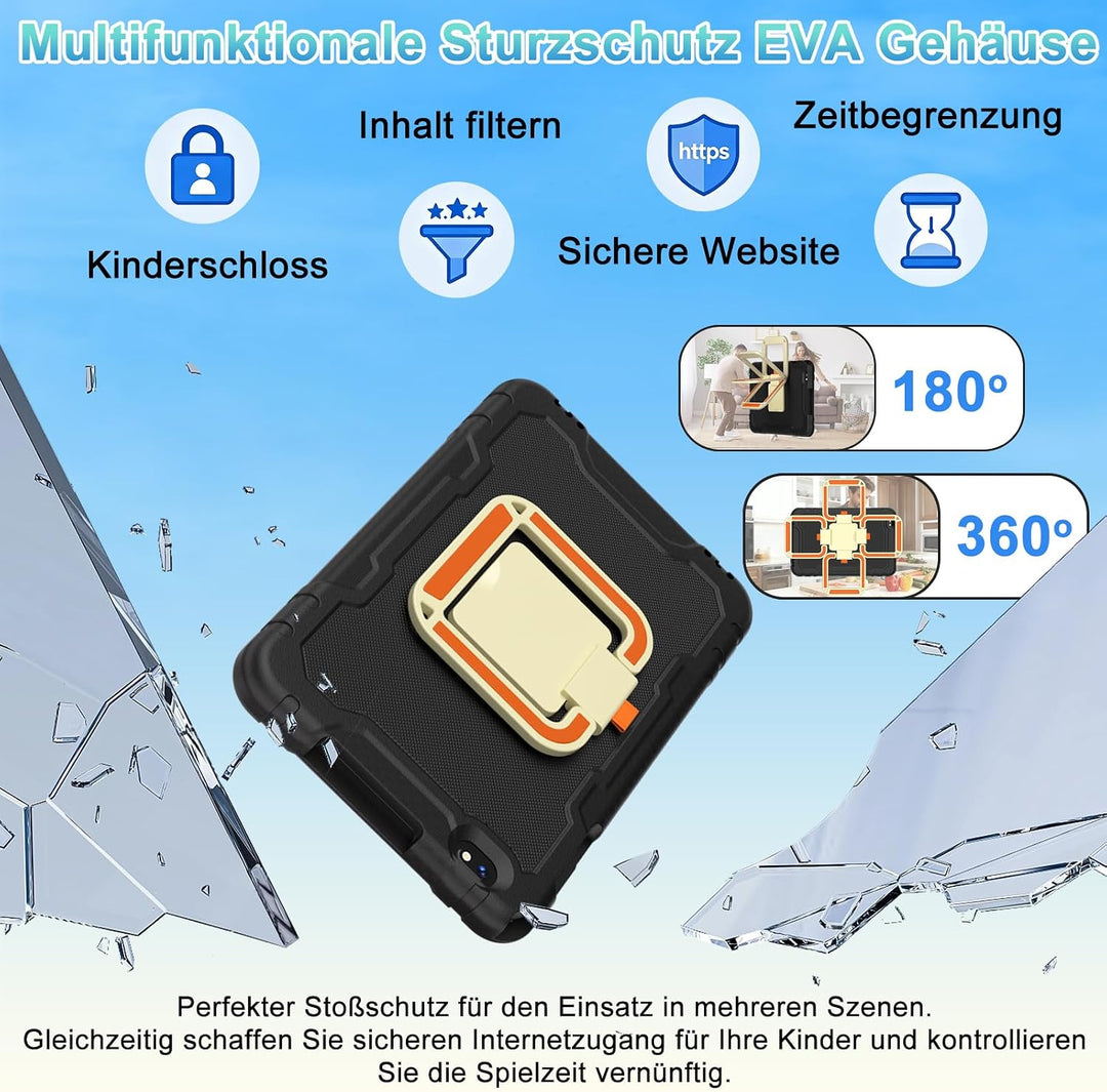 Kids Tablet 10 zoll Android 15, 30 GB RAM + 2TB TF, Gemini AI, 5G WLAN 6, Widevine L1, Parental Cont