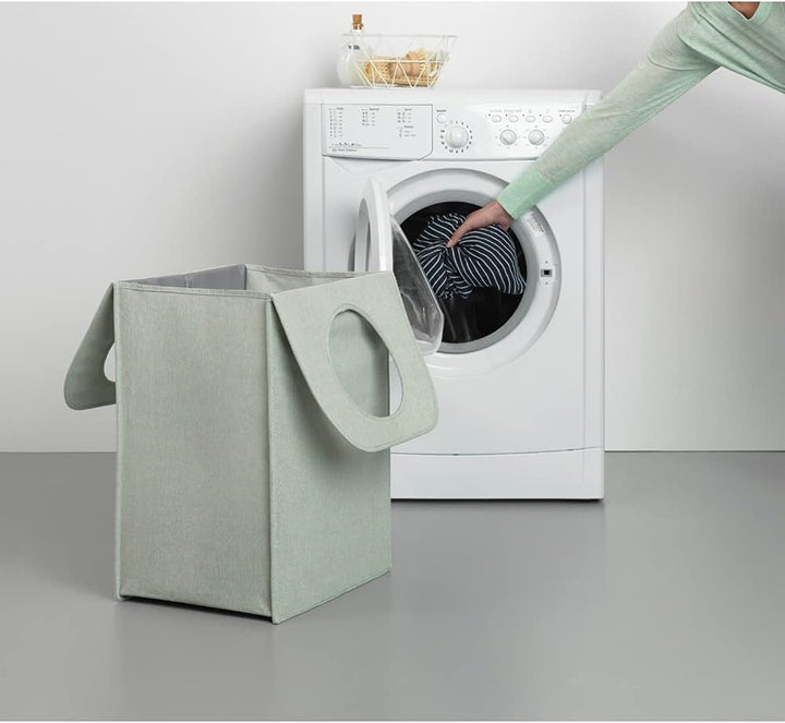 Brabantia - Wäschesack - Quick-Drop-Öffnung - Robuste Textilsack - Platzsparend - Der Deckel lässt s