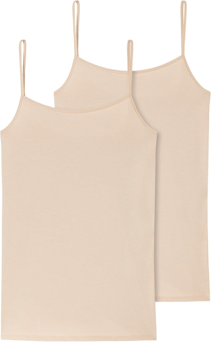 Schiesser Damen 2 PACK Spaghetti Top Unterhemd Bio Baumwolle - 95/5 Organic 36 Haut_174388, 36 Haut_