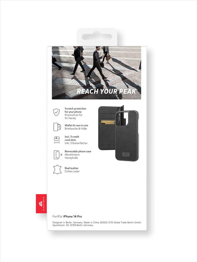 Black Rock - Hülle 360 Grad Klapphülle 2-In-1 Leder Wallet Passend für Apple iPhone 14 Pro I Handyhü