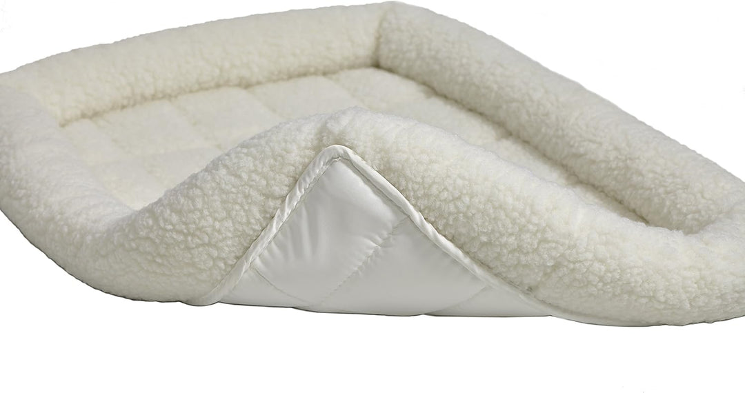 MidWest Homes for Pets QuietTime XXS Hundebett, weisses Fleece-Randpolster, ultraweich und maschinen
