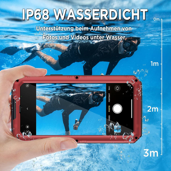 Beeasy für iPhone 12 Pro Max Wasserdicht Outdoor Hülle (6,7"), Stossfest Panzerhülle Militär 360 Gra