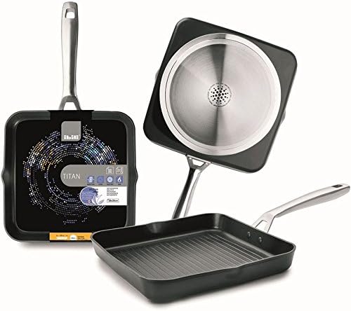 IBILI - Grillpfanne Titan, 28 cm, Aluminiumdruckguss, Anti-Haft, geeignet für Induktion 28 cms, 28 c