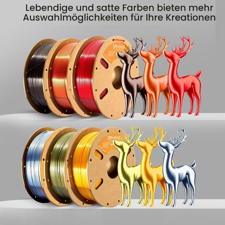 ERYONE Ultra Shiny Silk PLA Filament voor 3D Druker, PLA Filament 1.75mm, +/- 0,03mm,1kg 1 Spule, Ul