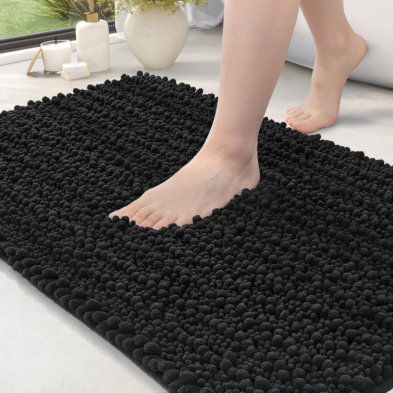 DEXI Badezimmerteppich 60 x 110 cm,Chenille Badematte rutschfest,weicher Badvorleger Maschinenwaschb